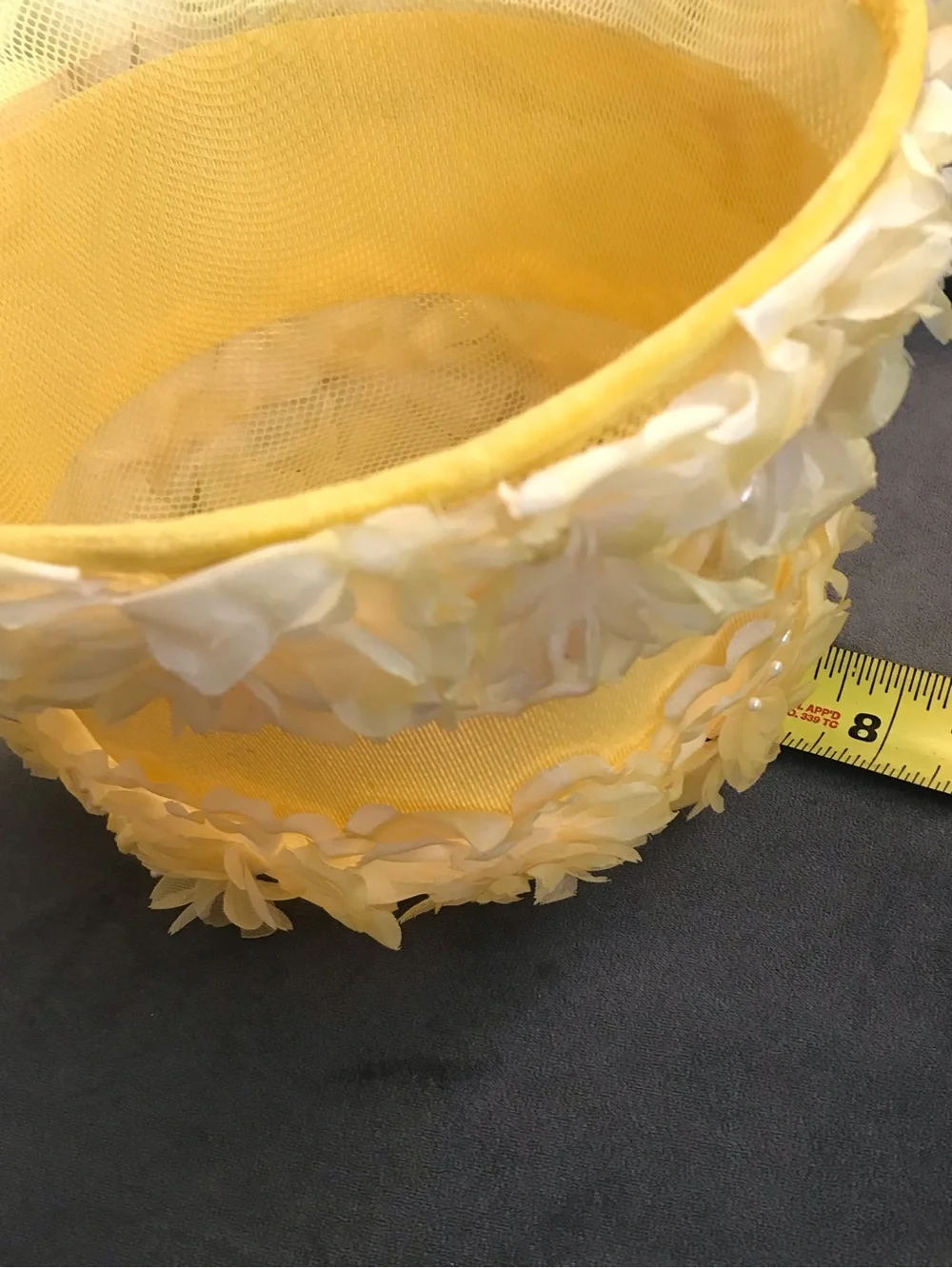 Authentic Vintage 60s Yellow Floral Bucket Cloche Hat Rare Mid-Century Millinery